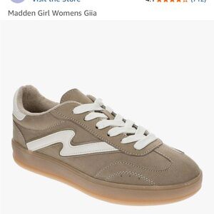 Madden Girl Giia Dark Taupe Multi and White Sneakers